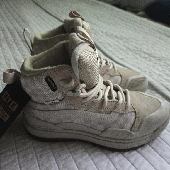 Vans Ultrarange Exo Hi Mte 2 Women Size 5 Checkerboard Birch Tan 012026 - Picture 7 of 10